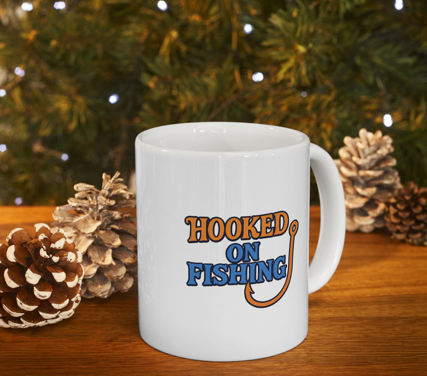 Angler’s Coffee Mug – Hooked on Fishing Design for Outdoors Enthusiasts