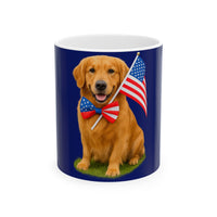 Patriotic Golden Retriever Mug – Born to Be Free Dog Lover Gift