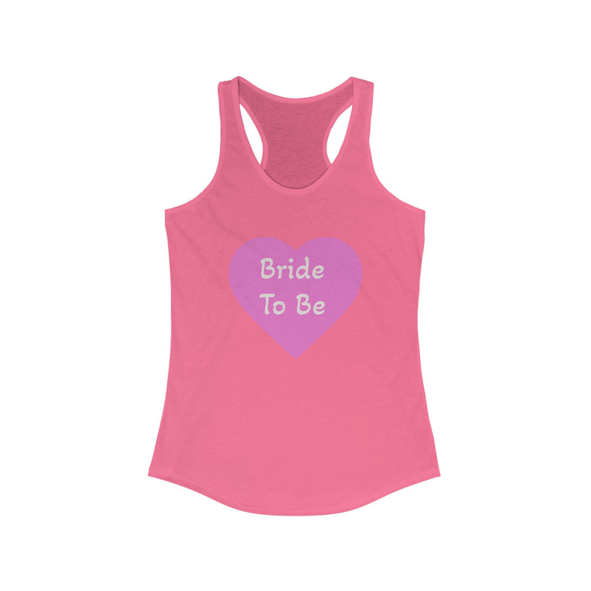 Hot pink tank top with a pink heart and 'Bride To Be' text