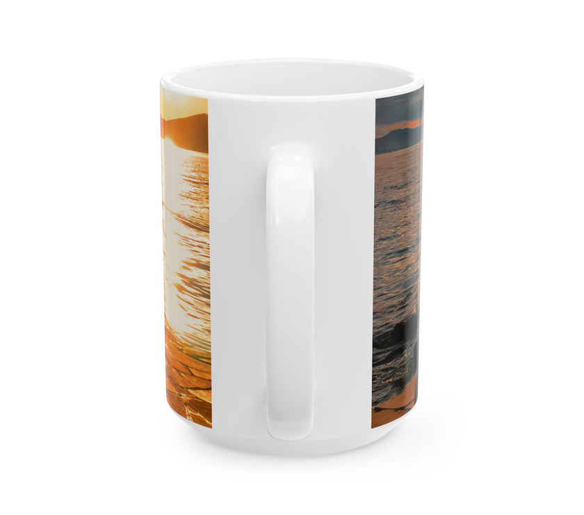 Sunset Dog Mug-Inspirational Dog Quote  “I work hard so my dog can have a better life.” 
