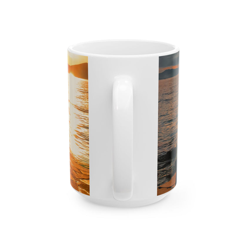 Sunset Dog Mug-Inspirational Dog Quote  “I work hard so my dog can have a better life.” 