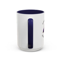 Two tone ceramic mug featuring a dachshund next to dumbbells and the humorous text 'Dumbbells? Belly Rubs?', designed for dog lovers and fitness enthusiasts.