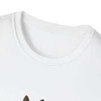 White t-shirt featuring a patriotic German Shepherd wearing an American flag bowtie and holding U.S. flags, with the phrase "Born to Be Free" printed below — perfect for dog lovers and patriotic Americans.