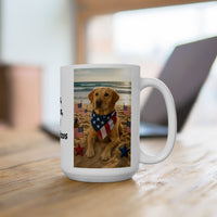 Stars, Stripes & Sandy Paws Patriotic Dog Mug