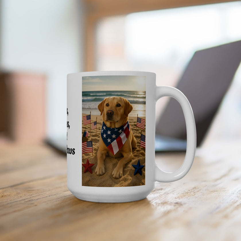 Stars, Stripes & Sandy Paws Patriotic Dog Mug
