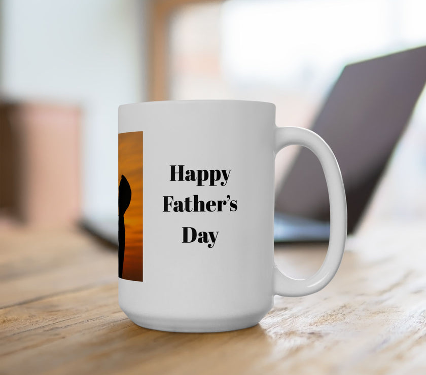 Sunset Silhouette Father’s Day Mug – Dad and Child Special Gift