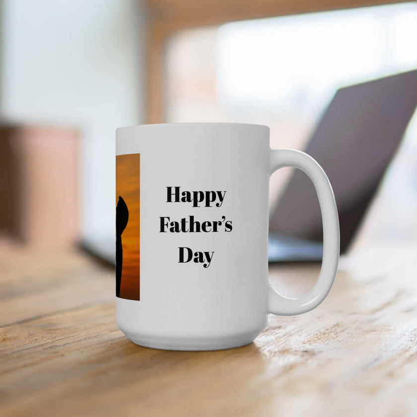 Sunset Silhouette Father’s Day Mug – Dad and Child Special Gift