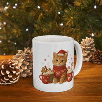 Warm Hugs & Whiskers Christmas Cat Mug