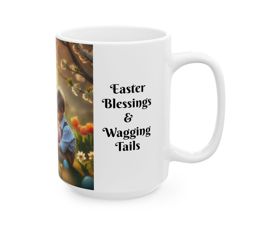 Easter Ceramic Mug - Easter Blessings & Wagging Tails
