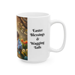 Easter Ceramic Mug - Easter Blessings & Wagging Tails