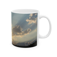 Morning Blessings Mug – Christian Ceramic Coffee Cup witn message  “He is not here; he has Risen – Matthew 28:6” ceramic mug.