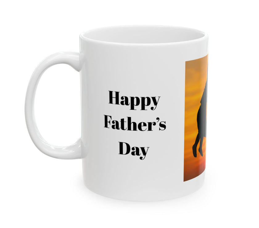Sunset Silhouette Father’s Day Mug – Dad and Child Special Gift