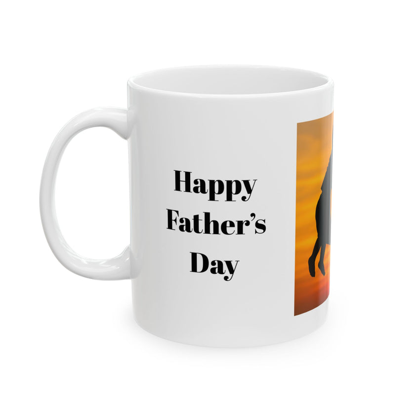 Sunset Silhouette Father’s Day Mug – Dad and Child Special Gift