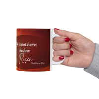  Printed with the uplifting Bible verse: “He is not here; he has Risen – Matthew 28:6”, 