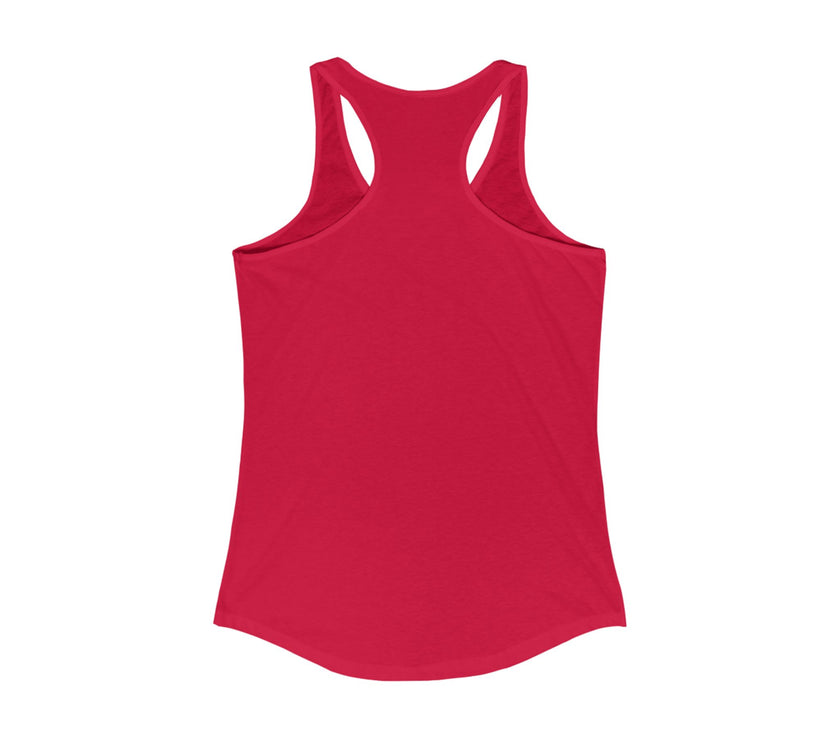 Back view of red tank top