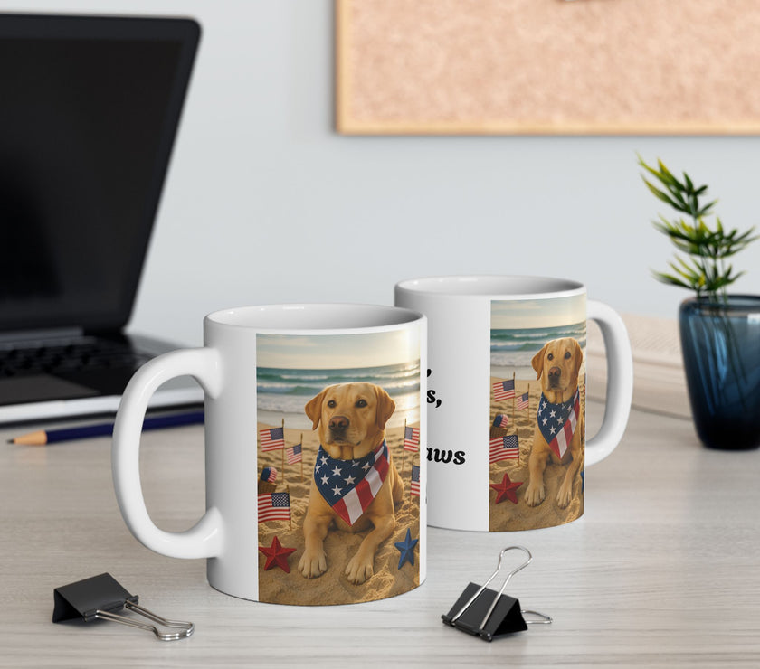 Stars, Stripes & Sandy Paws Patriotic Dog Mug