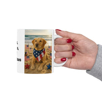Stars, Stripes & Sandy Paws Patriotic Dog Mug