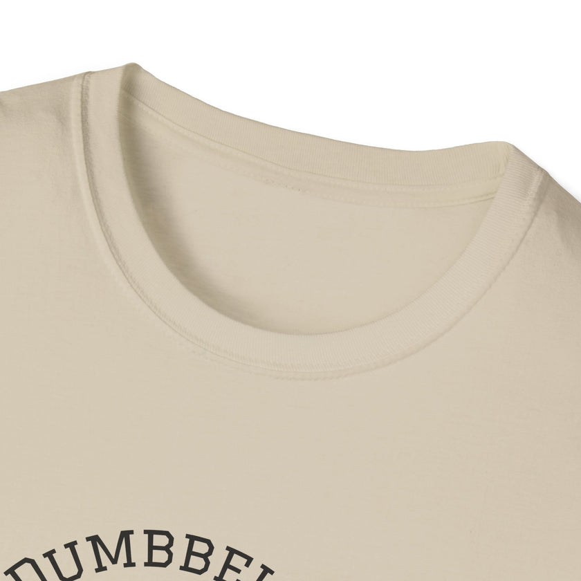Close-up of a beige sleeveless top with 'NUMBEBEL' branding.