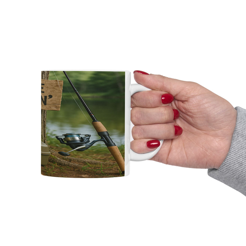 Gone Fishin’ Ceramic Mug for Fishermen