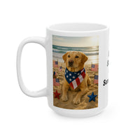 Stars, Stripes & Sandy Paws Patriotic Dog Mug