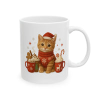 Warm Hugs & Whiskers Christmas Cat Mug