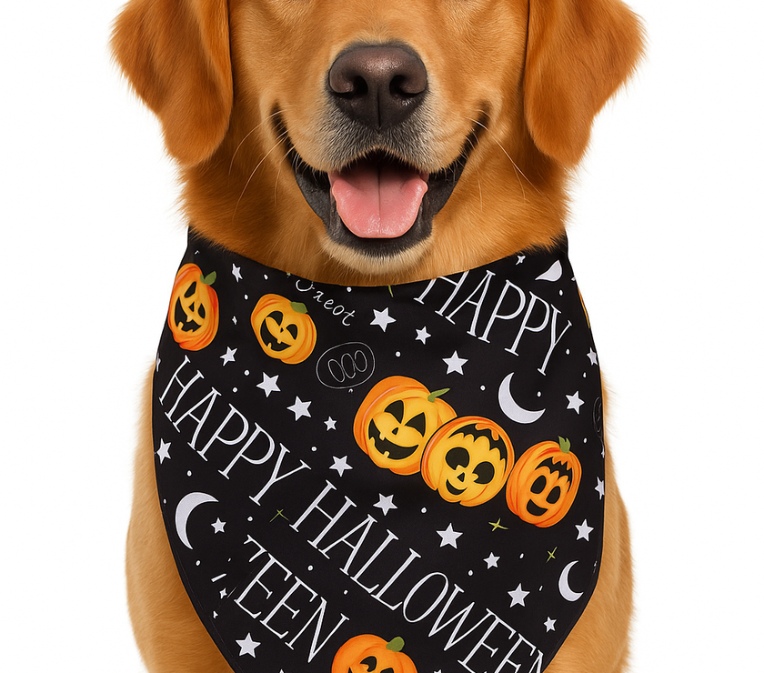 Halloween Print Triangle Scarf for Dogs and Cats