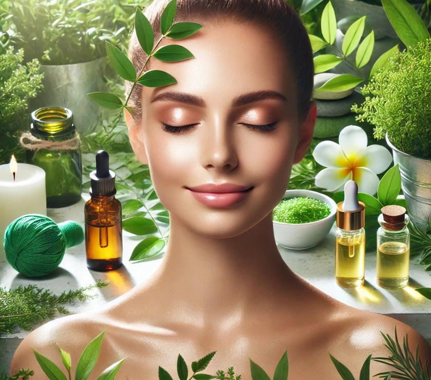 Health & beauty items with a woman