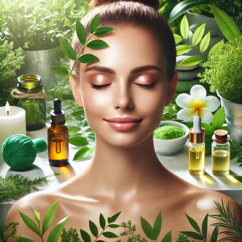 Health & beauty items with a woman
