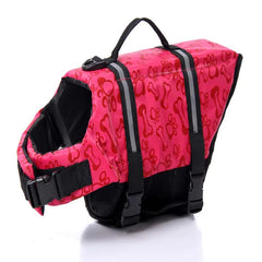 Pink bone print dog life vest