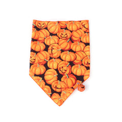 Halloween-themed bandana with pumpkins on a white background
