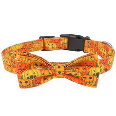 Dog collar with Halloween pumpkin pattern on a white background