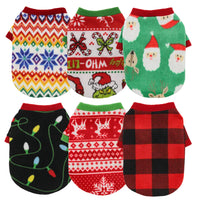 6 assorted sweaters for dogs in Christmas designs