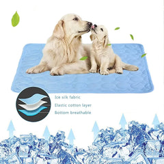 Dogs sitting on Summer Cooling Pet Pad