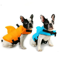 Blue  & Orange Shark Style Dog Life Vest