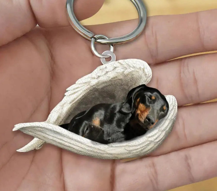 Dog Sleeping Angel Keychains