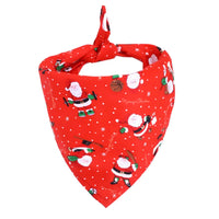 Red bandana with Santa Claus pattern on a white background