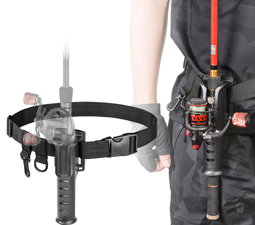 Fishing Rod Belt with fishing pole