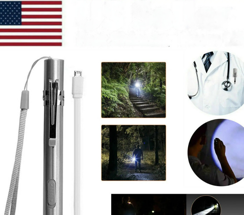 LED light stick with images of its use in dark environments and close-up of light.