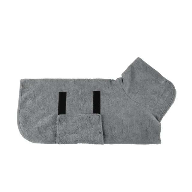 Gray Soft Dog Bathrobe Towel