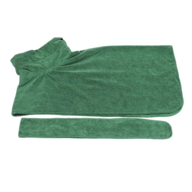 Green Soft Dog Bathrobe Towel
