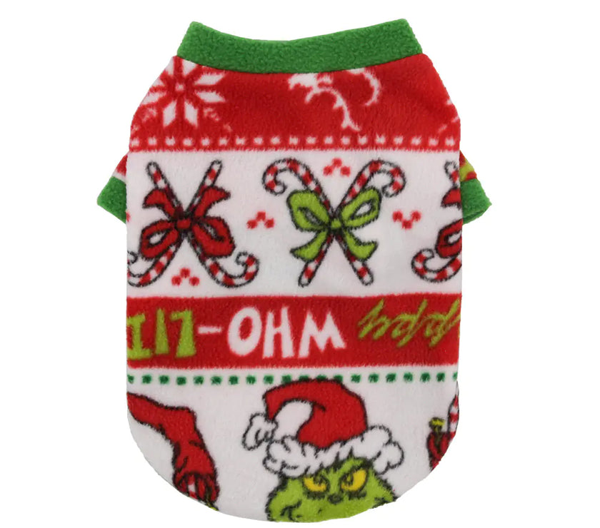 dog sweater with candy canes
