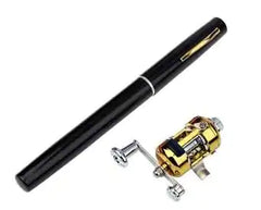 Black Mini portable pocket fishing rod & reel