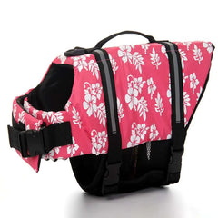 Pink flower print dog life vest