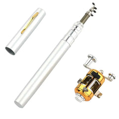 White Mini portable pocket fishing rod & reel