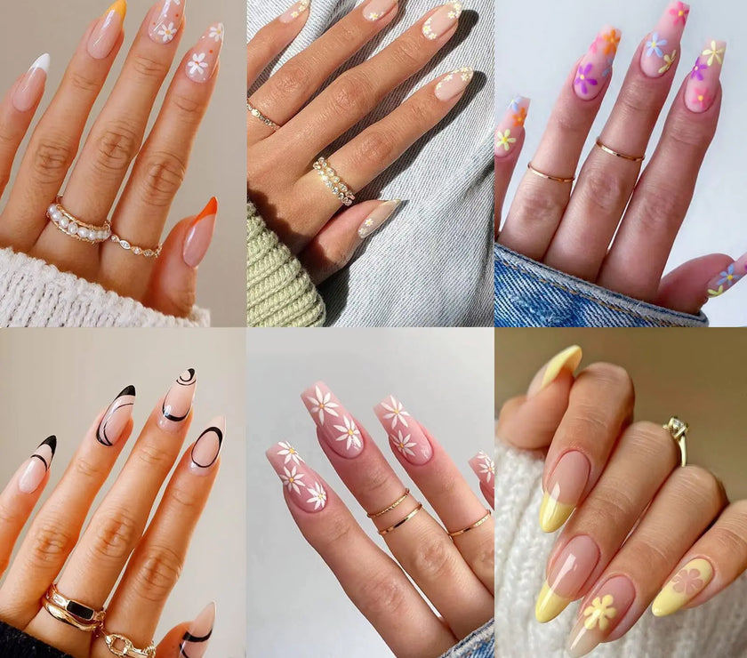 6 press on nail designs