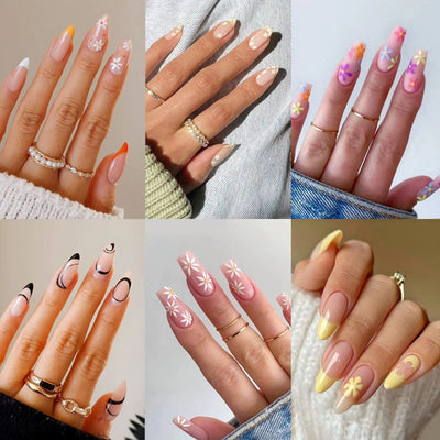 6 press on nail designs