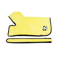 Yellow Tie Soft Dog Bathrobe 