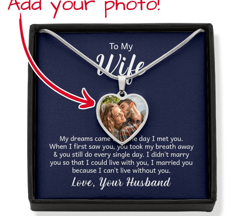 Custom Photo Heart Necklace For My Wife