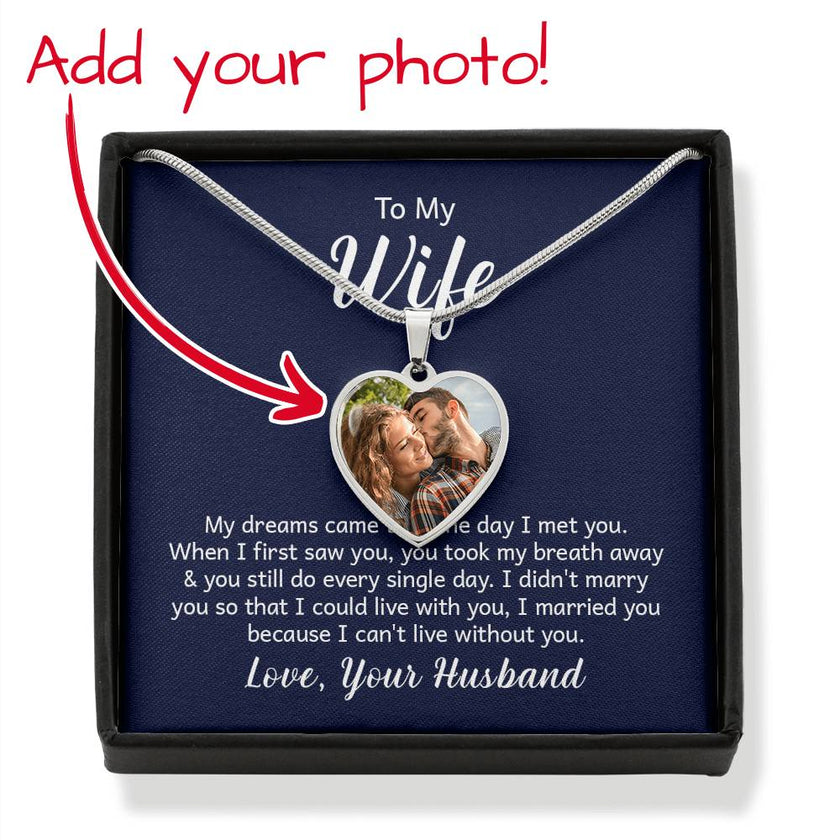 Custom Photo Heart Necklace For My Wife