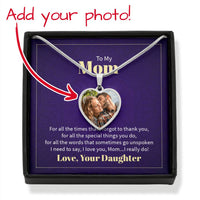 Custom Photo Heart Necklace To My Mom